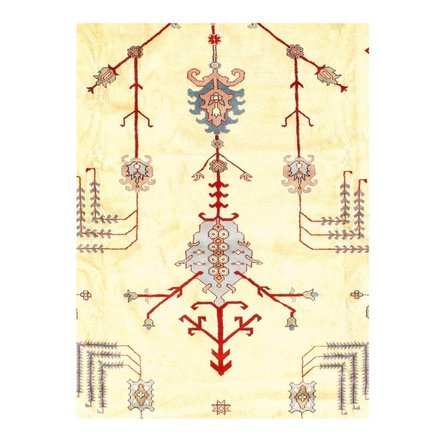 Traditional Pasargad DC Ivory Fine Hand Knotted Romanian Oushak Rug For Sale - Image 3 of 6