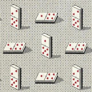 Schumacher Domino Epingle Fabric in Black For Sale