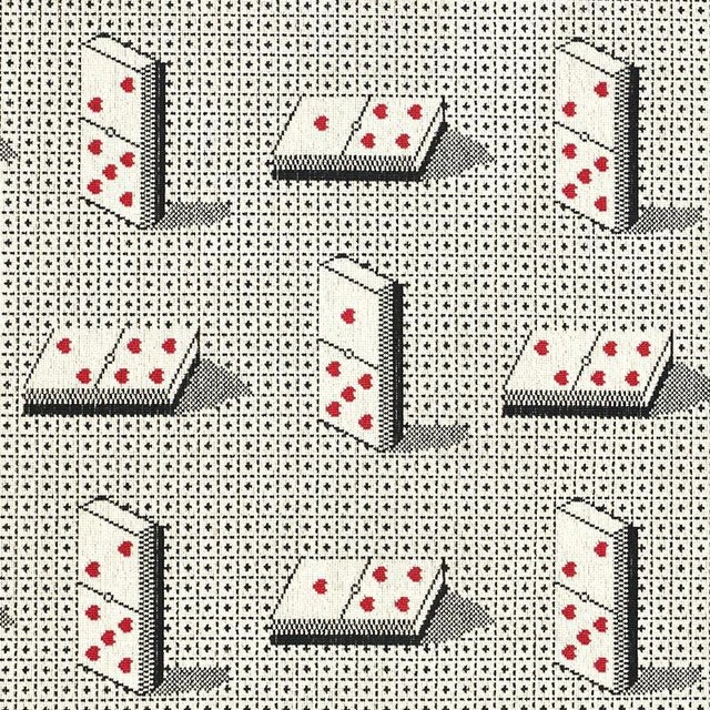 Schumacher Domino Epingle Fabric in Black For Sale
