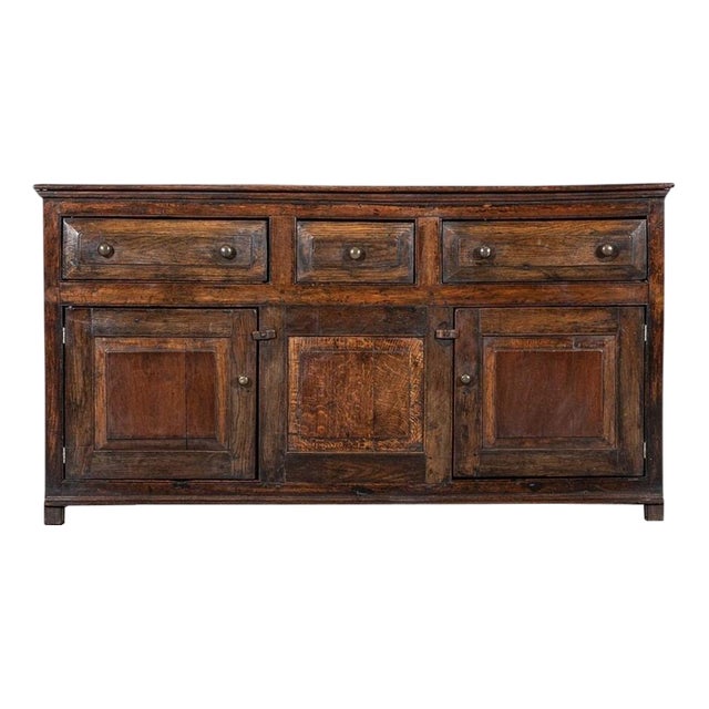 18th Century English Vernacular Oak Dresser Base, 1790s For Sale