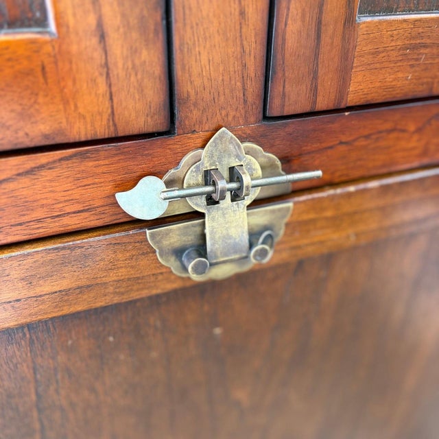 Arhaus Secretary Desk W/ Drop-Front Leather Writing Surface & Brass Hardware For Sale - Image 12 of 12
