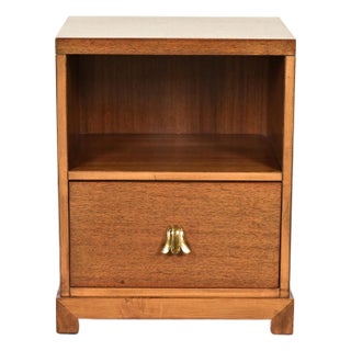 T. H. Robsjohn-Gibbings for Widdicomb Mid-Century Modern Hollywood Regency Mahogany Nightstand, 1950s For Sale