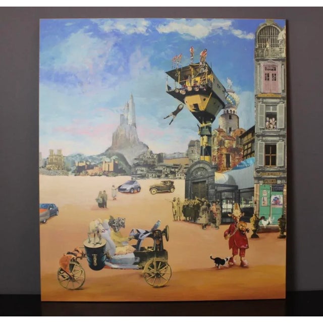 Jacques Deal, Lively City Scene, 1980s, Oil Painting For Sale - Image 8 of 9