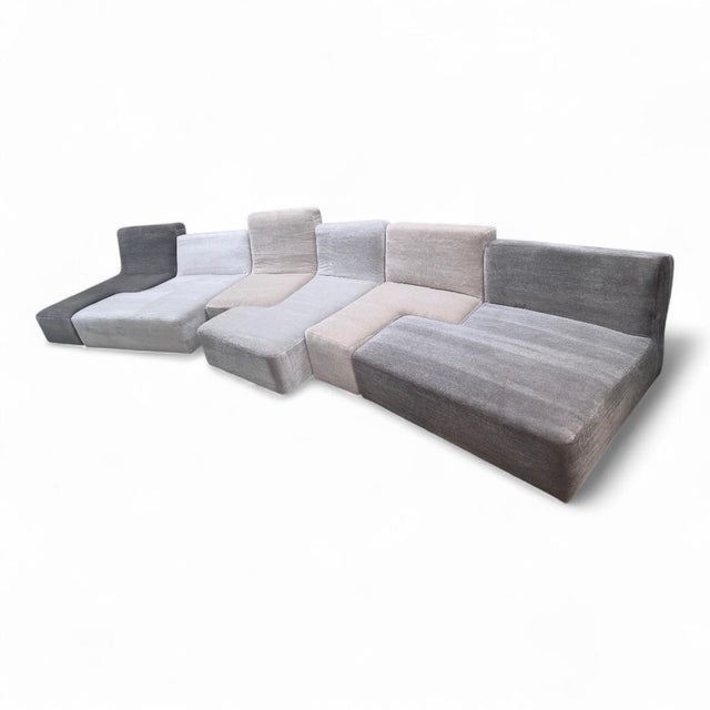 Ligne Roset “Confluences” by Philippe Nigro – 6-Piece Modular Sectional Newly Reupholstered in Italian Mohair Striking...