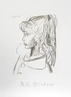 Sylvette De Profil Gouche (Sylvette David), Pablo Picasso Lithograph