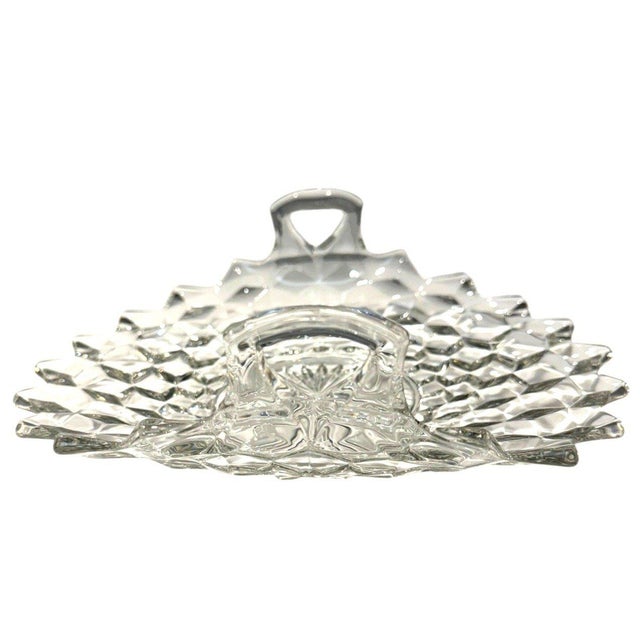 Vintage Fostoria American Clear 2056 Double Handled Glass Muffin Tray For Sale In Dallas - Image 6 of 8