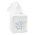 Light Blue Coral Tissue Box Cover in White Linen & Cotton, Embroidered For Sale