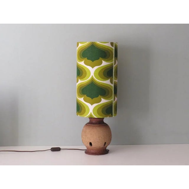 Pottery Table Lamp with New Custom Lampshade from Massive For Sale - Image 9 of 10
