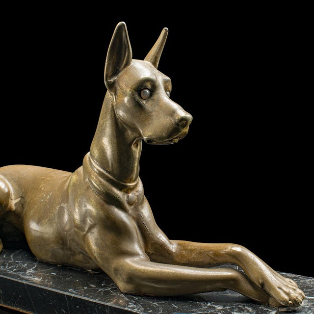 Brass 1930's Vintage Great Dane Figure For Sale - Image 8 of 10