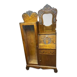 Early 20th Century Antique Side by Side Bookcase with Secretary Desk