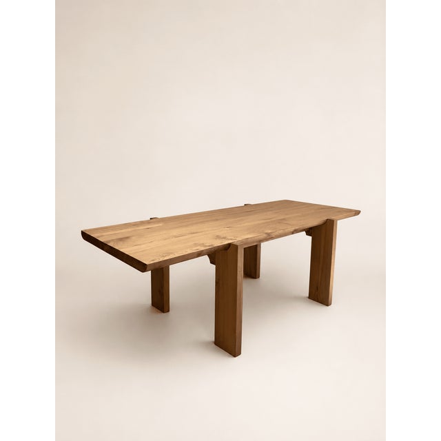 Large Brutalist Elm Dining Table by Luigi Gorgoni, 1970s For Sale - Image 6 of 8