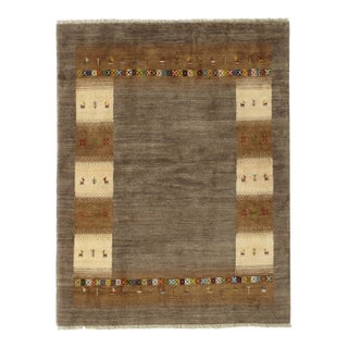 Vintage Hand-Knotted Persian Lori Gabbeh Rug 5'0" X 6'5" For Sale