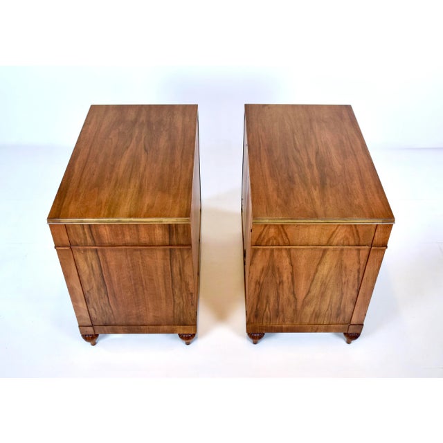 Mid Century French Regency Walnut Nightstands by John Widdicomb, 1960s For Sale - Image 16 of 17