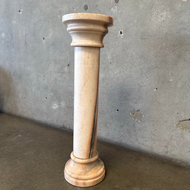 Vintage Blush Marble Column Pedestal #5 For Sale In Los Angeles - Image 6 of 11