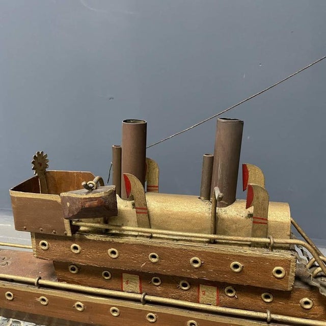 Large Folk Art Steam Ship, 1920s For Sale - Image 10 of 18