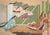 C. 1960s "The Tale of Genji", Showa Era Japanese Painted Silk Byobu Screen For Sale - Image 12 of 18