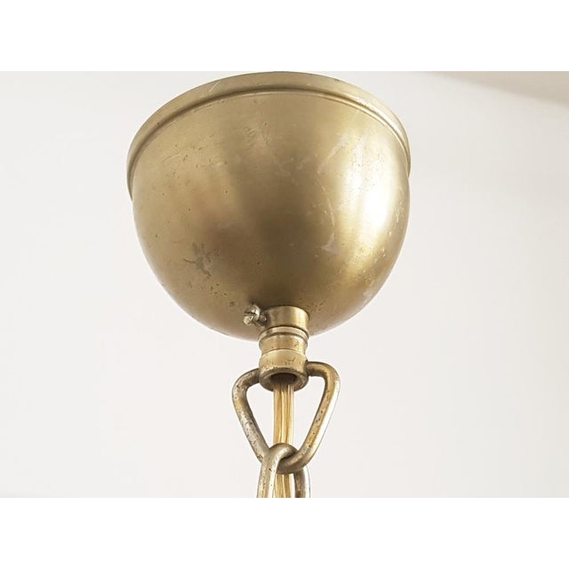 Italian Opaline Glass & Nickel-Plated Metal Pendant Lamp from Reggiani, 1960s For Sale - Image 10 of 11