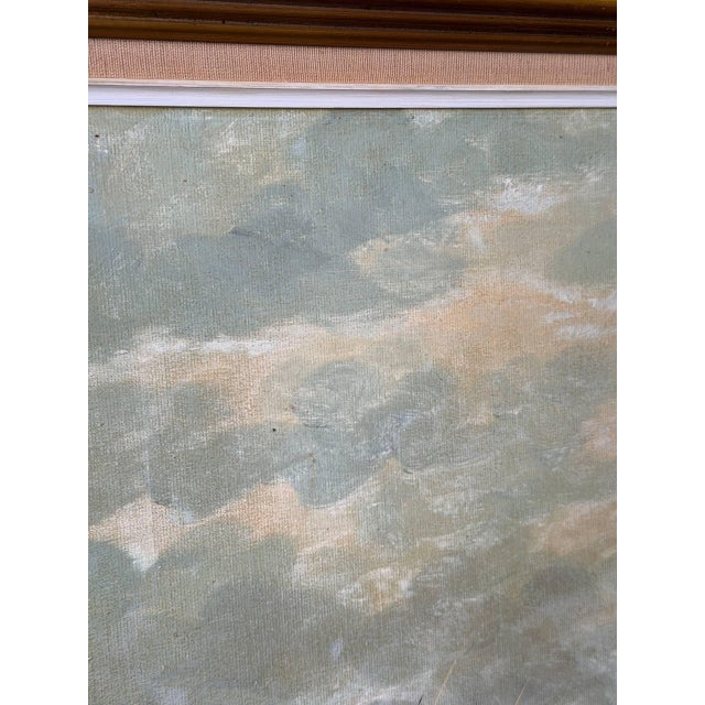 1960s Vintage European Marsh Landscape Oil Painting, Gilt Frame, 1960s For Sale - Image 5 of 10