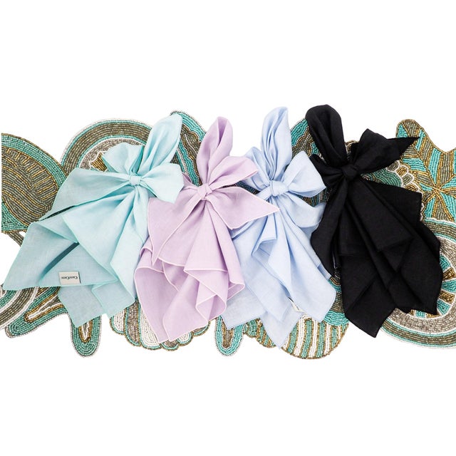 Textile Green Linen Napkins, Set of 4 For Sale - Image 7 of 8