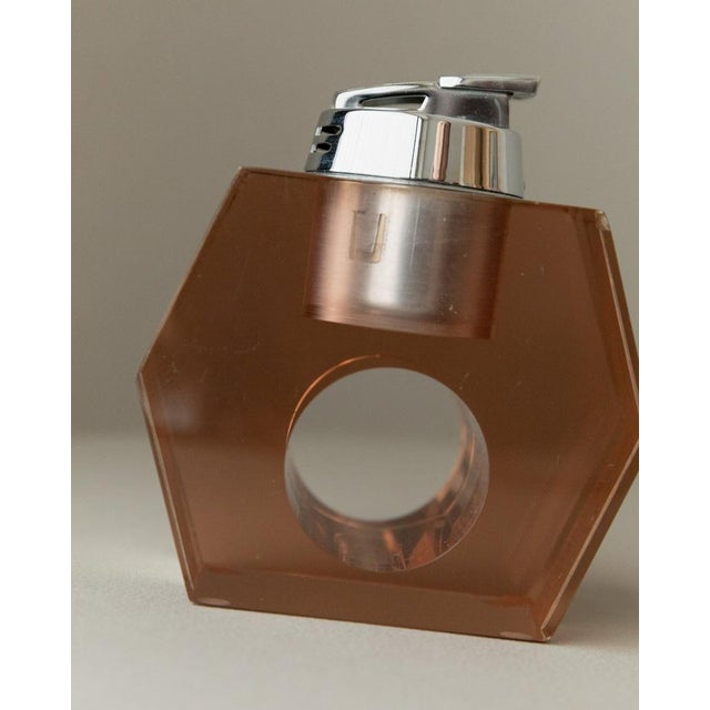 Metal Vintage Acrylic Glass Table Lighter by Astrolite For Sale - Image 7 of 11