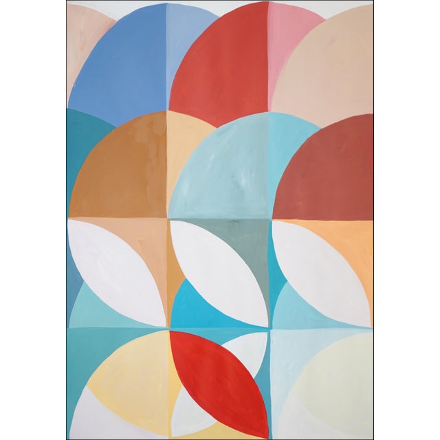 2020s 2026, Perpetual Transitions, Bauhaus Movement Triptych, Original Painting in Vivid Tones by Natalia Roman For Sale - Image 5 of 11