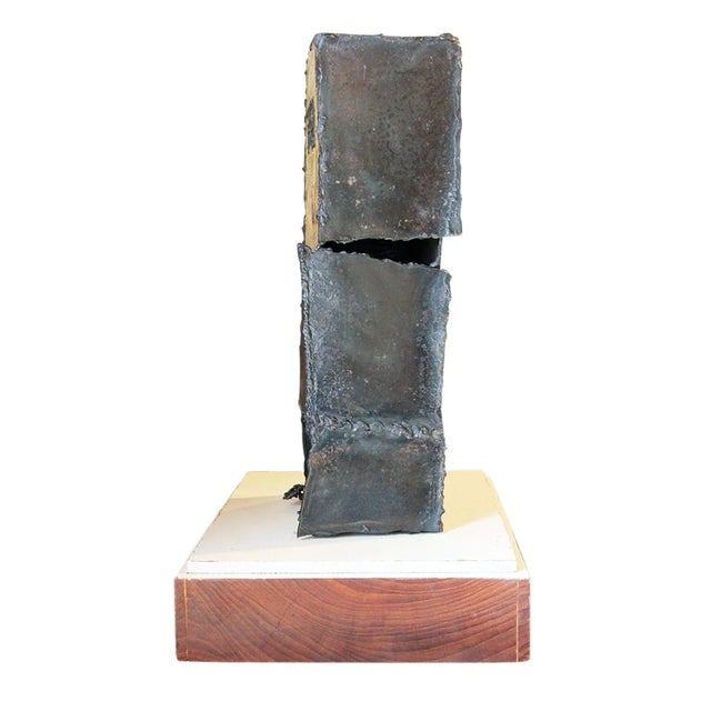 1960s Modern Brutalist Metal Sculpture of an Abstract Skeletal Figure in a Locker by Bob Fowler For Sale - Image 4 of 8