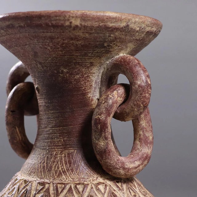 Mid 20th Century Latin American Clay Vase With Rings Handles Chairish