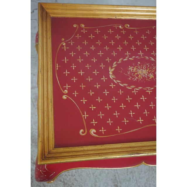 1990s Ardley Hall French Paint Decorated Tea Table For Sale - Image 5 of 12