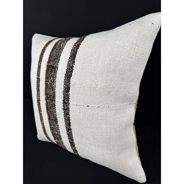 Contemporary Turkish Hemp Pillow Cushion Natural Beige Brown Pillow Cushion Cover 20x20 For Sale - Image 3 of 4