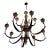 Large Spanish Revival Style Forged Iron Twelve-Light Chandelier For Sale