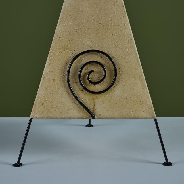 Late 20th Century Postmodern Pyramid Paper Shade Table Lamp For Sale - Image 11 of 14