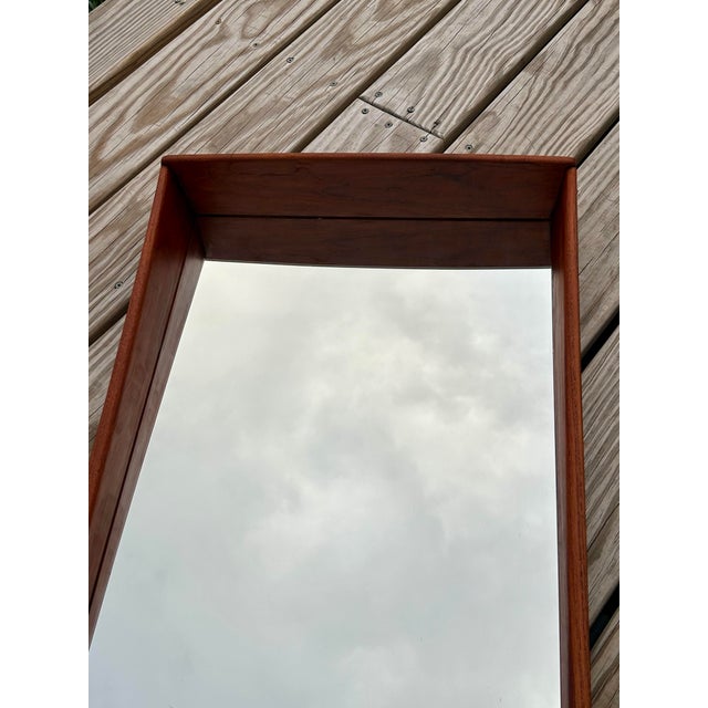 Vintage 1960's Teak Danish Wall Mirror With Shelf For Sale In New York - Image 6 of 8