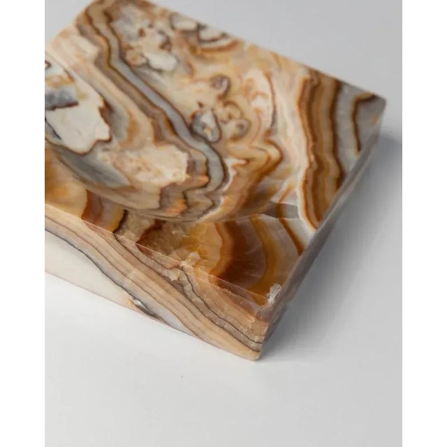 Vintage Beige, Black and Brown Marble Ashtray, Italy, 1970s For Sale - Image 10 of 11