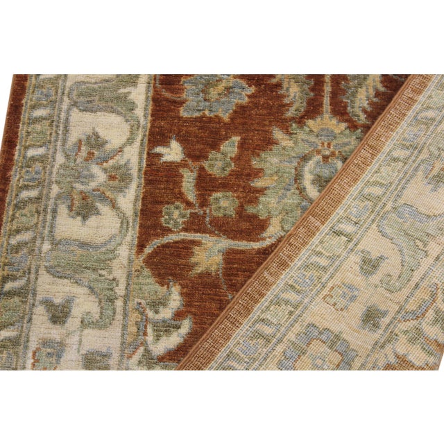 Ivory Ziegler 1990's Rust/Ivory Wool Runner Rug- 2'8'' X 8'10'' For Sale - Image 8 of 10
