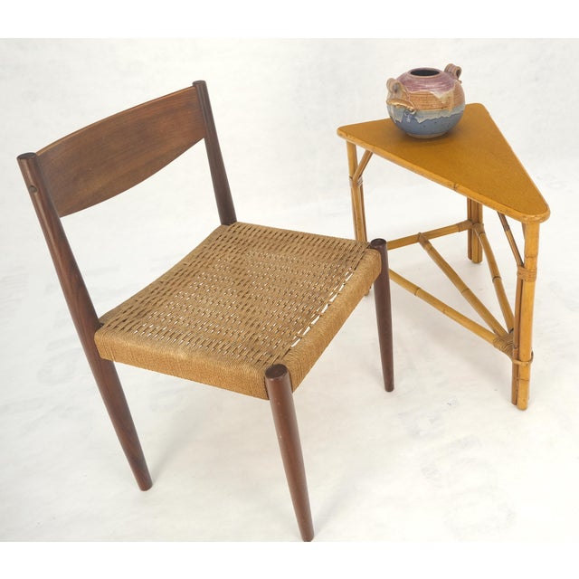 Ficks Reed Fick Reed Atr Bamboo Rattam Wedge Triangle Shape Occasional Side End Table Stand For Sale - Image 4 of 10
