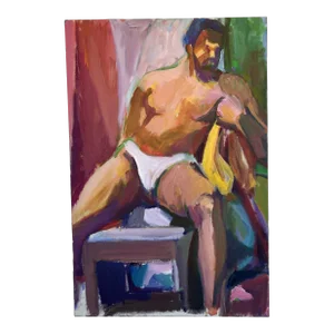 Vintage Barvara Yeterian (1939-2019) Male Study O/C