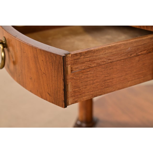 Baker Furniture French Empire Cherry and Burl Wood Tea Table, Circa 1960s For Sale - Image 11 of 16