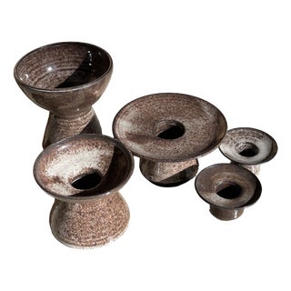Ceramic Candlesticks by Serocka, Germany, 1970s, Set of 5 For Sale