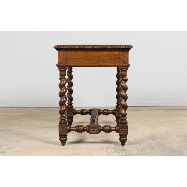 Antique French Louis XIII Style Oak Writing Table or Side Table, Late 19th Century For Sale - Image 14 of 18