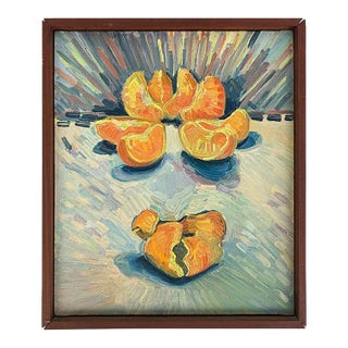 Vintage Warren Fischer Still Life Abstract Oil Painting, Figurative For Sale