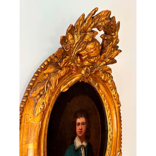 French Louis XV Artist, Portrait, 1800s, Oil Painting, Framed For Sale - Image 7 of 16