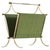 Mid-Century Modern Magazine Rack in Patinated Brass and Green Fabric, 1940s For Sale - Image 9 of 9