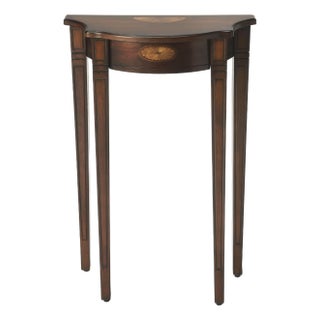 Chester 20 in. W Demilune Wood Traditional Console Table, Cherry For Sale