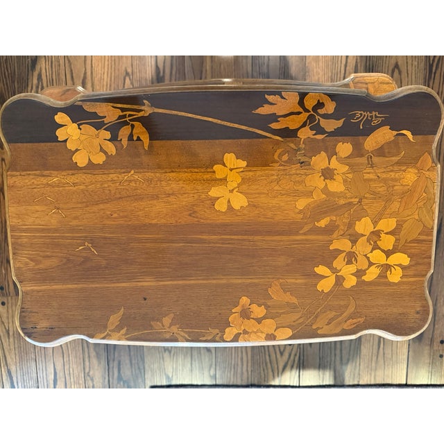 Late 19th Century Emile Galle Two Tier Art Nouveau Walnut Table For Sale - Image 11 of 11