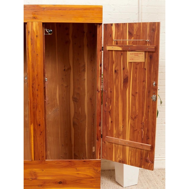Pine Primitive Mid-Century Vintage Armoire For Sale - Image 12 of 12