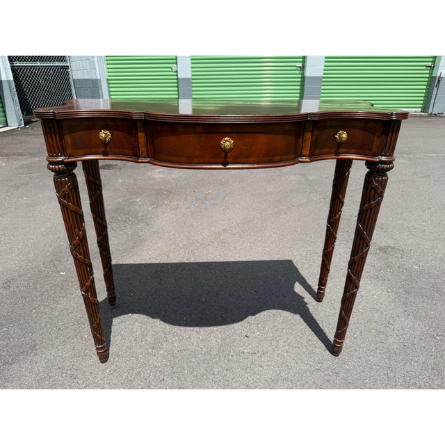 2000 - 2009 Maitland Smith Flame Mahogany Federal Style Console Table For Sale - Image 5 of 10