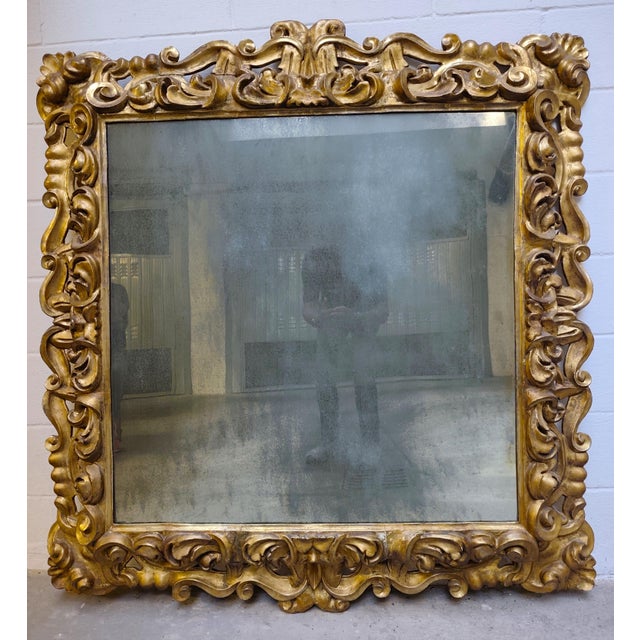 17th Century Wooden Mirror in Gold Leaf from a Noble Palace in Rome, 1680 For Sale - Image 13 of 13