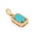 Art Deco Cabochon Oval Turquoise Diamond Halo Pendant in 14k Yellow Gold For Sale - Image 4 of 13