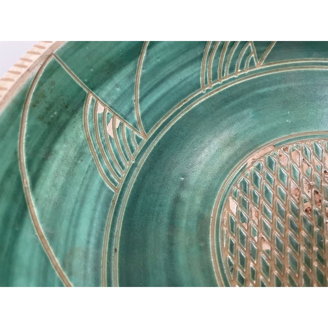Mid-Century Danish Haunsø Keramik Emerald Green Pottery Bowl, Scandinavian Pottery, Made in Denmark For Sale - Image 14 of 15