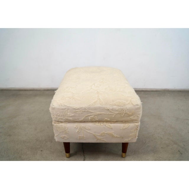 Off-white 1950’s Mid-Century Modern Ottoman / Stool For Sale - Image 8 of 12